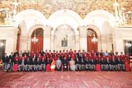 राष्ट्रपति भवन में आयोजित समारोह में शामिल राष्ट्रीय खेल पुरस्कार विजेता।